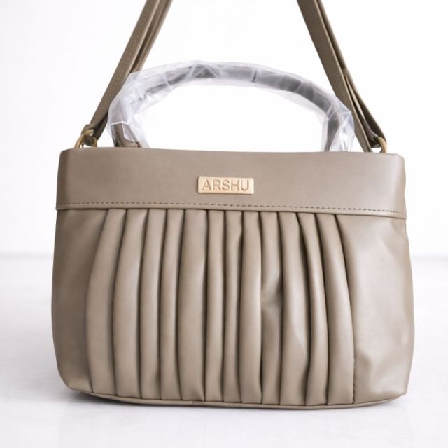 Premium Pleated Beige Handbag for Women