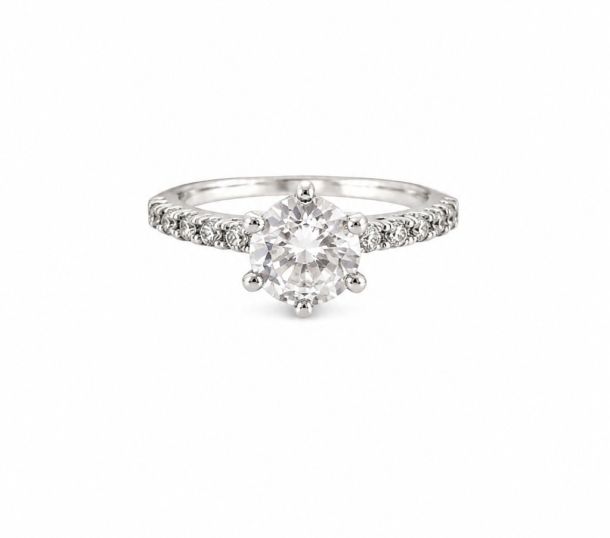 Classic Solitaire Crystal Ring for Women